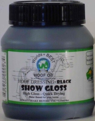 Worlds Best Hoof Oil Show Gloss   125 ml   -  Black