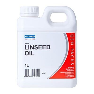 Vetsense Gen Packs Linseed Oil  -  1 litre , 5 litres & 20 litres