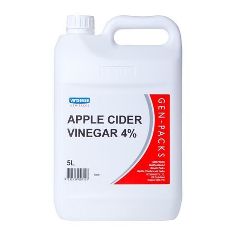 Vetsense Apple Cider Vinegar 4%  5 litres or 20 litres