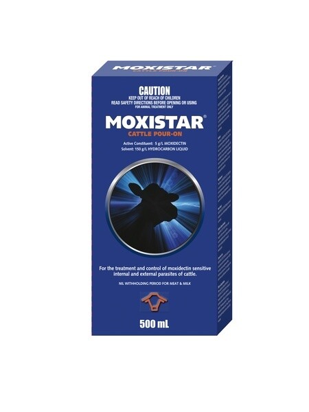 Moxistar Cattle Pour On  -  500 ml , 1 litre or 15 litres