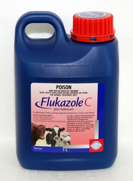 Virbac Flukazole C + Selenium  -  1 litre or  5 litre
