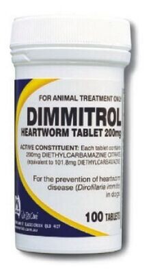 Fido’s Dimmitrol Daily Heartworm Tablets 400 mg 100 Pack
