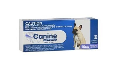 Value Plus Canine All Wormer  10 kg  -  2 tablets , 6 tablets & 40 tablets