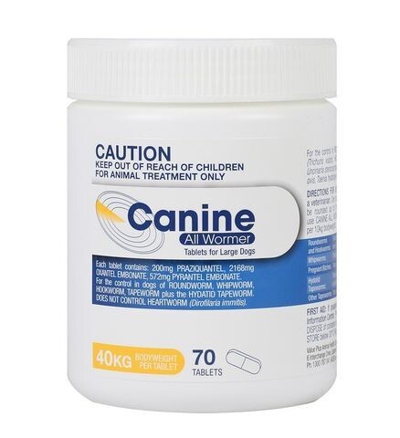 Value Plus Canine All Wormer  40 kg  -   40 tablets