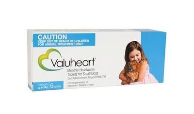 Valuheart Monthly Heartworm Prevention for Dogs - 6 tablets - Small , Medium or Large