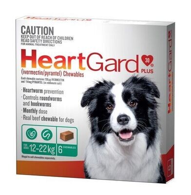 Heartgard Plus 12 kg - 22 kg Green - 6 Pack