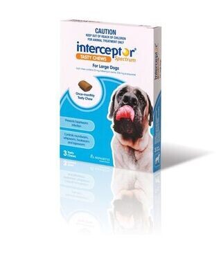 INTERCEPTOR Spectrum Chews Large Dogs 22 kg - 45 kg - 3 chews or 6 chews