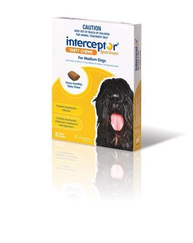 INTERCEPTOR Spectrum Chews Medium Dogs 11 kg - 22 kg  -  3 chews or 6 chews