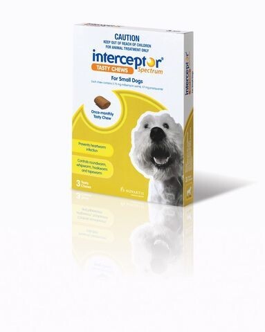 INTERCEPTOR Spectrum Chews Small Dogs 4 kg - 11 kg  -  3 chews or 6 chews