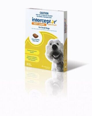 INTERCEPTOR Spectrum Chews Small Dogs 4 kg - 11 kg - 3 chews or 6 chews