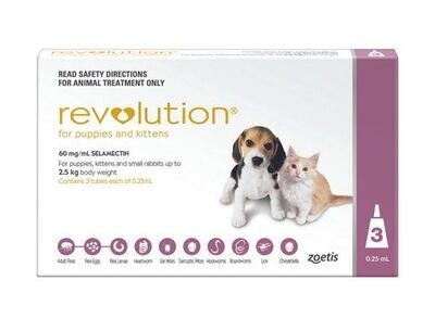 Revolution for Puppies & Kittens 0-2 kg - 5 kg - 3 pack or 15 pack