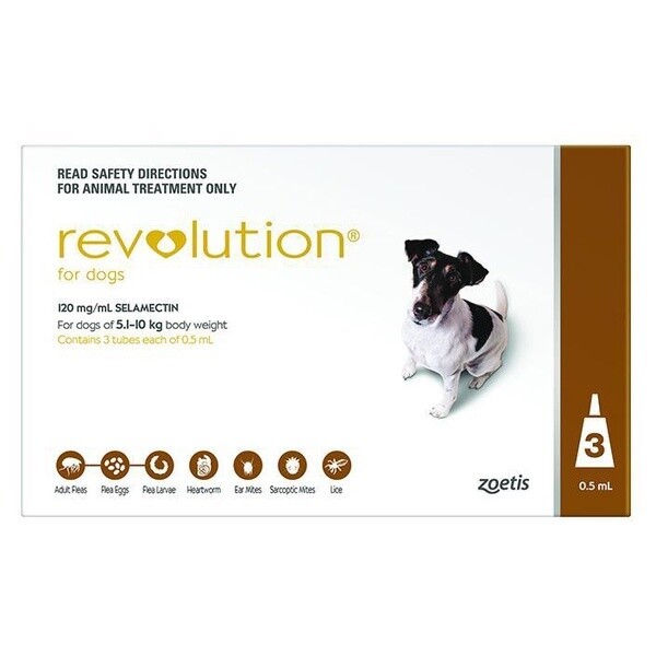 Revolution for Dogs  5.1 kg - 10 kg  -  3 pack or 6 pack