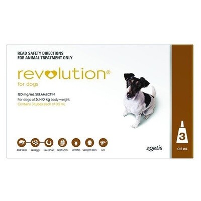 Revolution for Dogs 5.1 kg - 10 kg - 3 pack or 6 pack