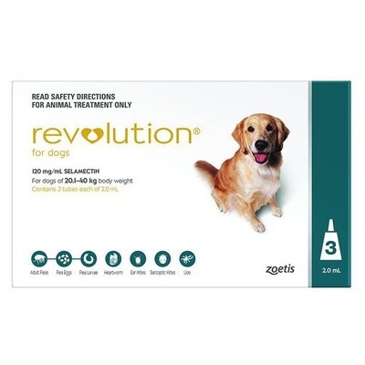 Revolution for Dogs 20.1 kg - 40 kg - 3 pack or 6 pack
