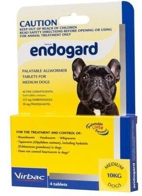 Endogard Palatable Allwormer for Medium Dogs 5 kg - 10 kg - 4 tablets