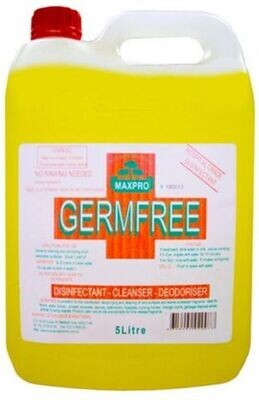 Maxpro Germ Free Discinfectant Cintronella or Exit Odour - 5 litres