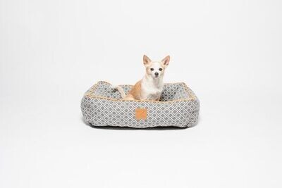 Mog & Bone Bolster Bed - Grey Ikat  Small or Large