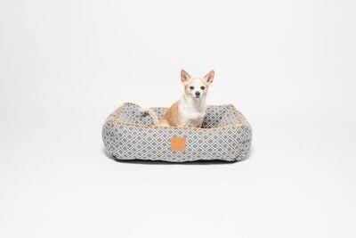 Mog & Bone Bolster Bed - Grey Ikat Small or Large