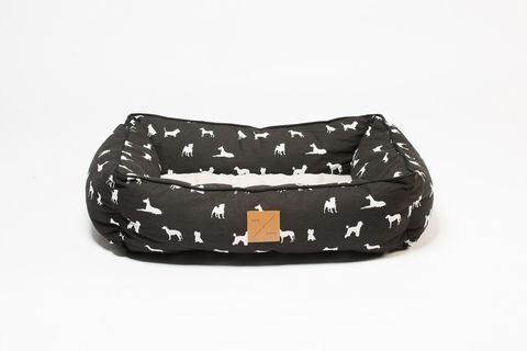 Mog & Bone Bolster Dog Bed Black Dog  -  Small or Large