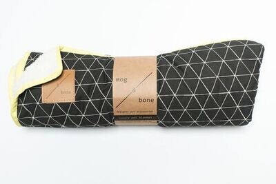 Mog & Bone Dog Blanket  - Pitch Triangle , Grey Ikat  ,  Navy Linen , Black Leaf ,  Mocca