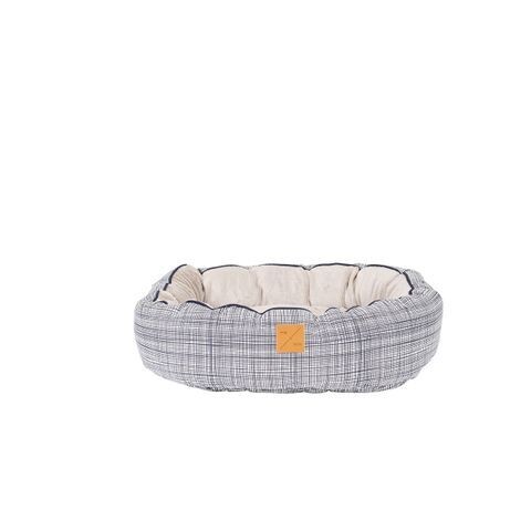 Mog & Bone 4 Seasons Reversible Circular Dog Bed  Navy Line  - Small,  Medium,  Large or X Large