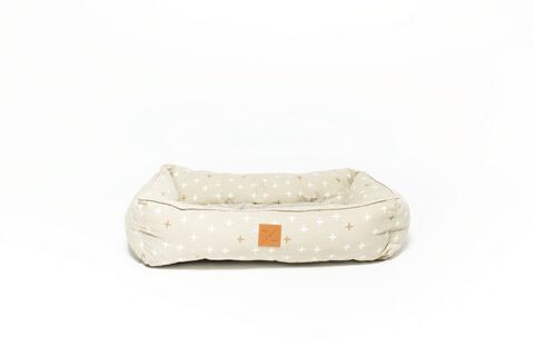 Mog & Bone Bolster Dog Bed Oatmeal Cross  -  Small or Large