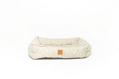 Mog & Bone Bolster Dog Bed Oatmeal Cross - Small or Large