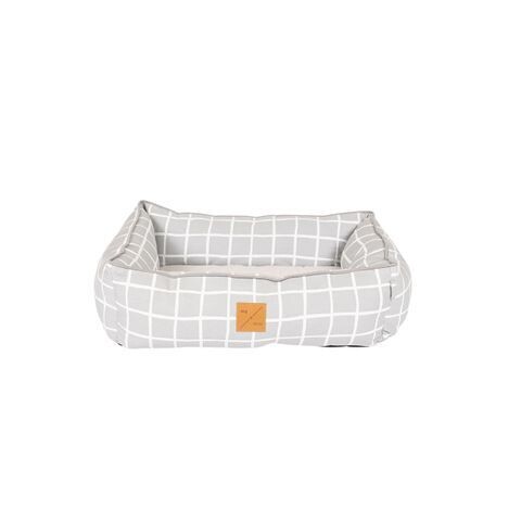 Mog & Bone Bolster Bed - Grey Check  Small