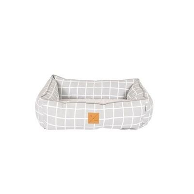 Mog & Bone Bolster Bed - Grey Check  Small