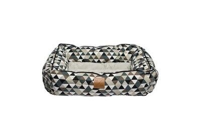 Mog & Bone Bolster Dog Bed Mocca Diamond  -  Small or Large
