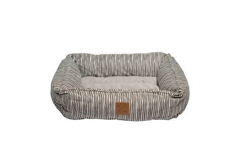 Mog & Bone Bolster Dog Bed Mocca Stripe  -  Small or Large