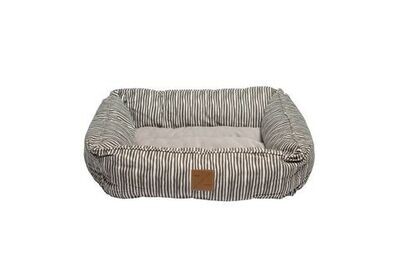 Mog & Bone Bolster Dog Bed Mocca Stripe - Small or Large