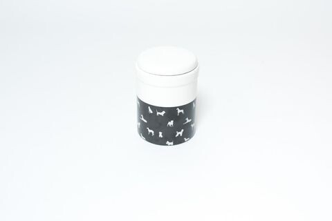 Mog & Bone Ceramic Treat Canister  1.5 litres  - Navy Ikat , Grey Ikat , Oatmeal , Black Dog , Pitch Triangle , Oatmeal Cross ,