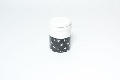 Mog & Bone Ceramic Treat Canister  1.5 litres  - Navy Ikat , Grey Ikat , Oatmeal , Black Dog , Pitch Triangle , Oatmeal Cross ,