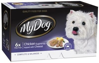 My Dog Chicken Supreme With Cheese Trays Wet Dog Food - 6 x 100 gams
