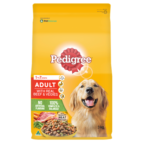 PEDIGREE Adult Dry Dog Food Real Mince And Vegies  -  3 kg