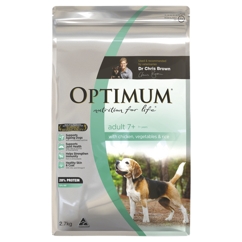 Optimum Mature  7 + Chicken & Vegetables & Rice  -  2.7 kg or 13.7 kg