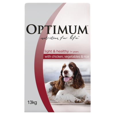 Optimum Adult Light & Healthy Dry Dog Food Chicken Vegetables & Rice - 15 kg