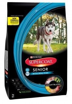 Supercoat Dry Dog Food Senior With Ocean Fish  -  2.6 kg or 18 kg