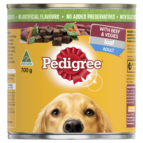 Pedigree Loaf with Beef & Vegies  -  700 grams x 12 cans