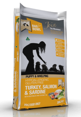 Meals for Mutts Puppy & Whepling  Turkey, Salmon and Sardine  - 20 kg