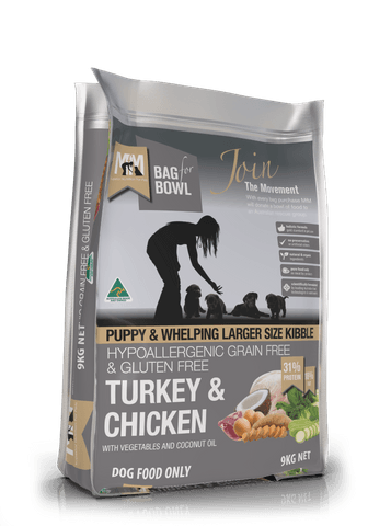 Meals for Mutts Large Breed Puppy & Whelping Turkey & Chicken Grain & Gluten Free  -  9 kg