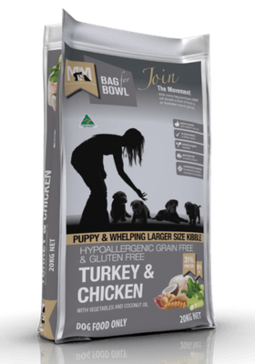 Meals for Mutts Large Breed Puppy & Whelping Turkey & Chicken Grain & Gluten Free  -  20 kg.