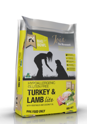 Meals For Mutts Turkey & Lamb Lite Adult Dry Dog Food Gluten Free  -  9 kg