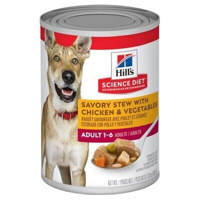 Hill's Science Diet Adult Savory Stew Chicken  -  363 grams x 12