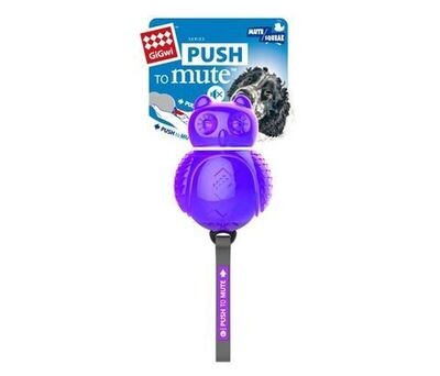 Gigwi Dog Push To Mute Transparent Squeak Toy Owl Purple Blue