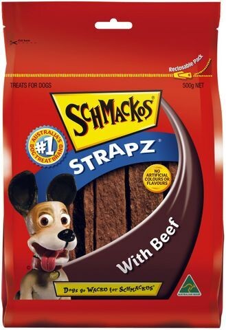 Schmackos Strapz Dog Treat Beef  -  200 grams , 500 grams or 1 kg