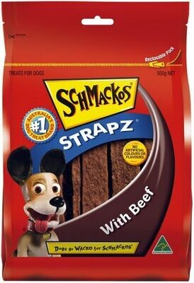 Schmackos Strapz Dog Treat Beef - 200 grams , 500 grams or 1 kg