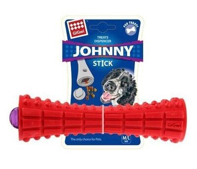 Gigwi Johnny Stick Dog Treat Dispenser Toy Red