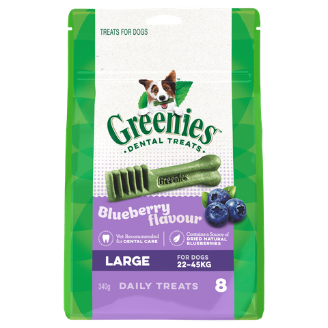 Greenies Blueberry Flavour Large Dog Dental Treats 8 Pieces   340 grams